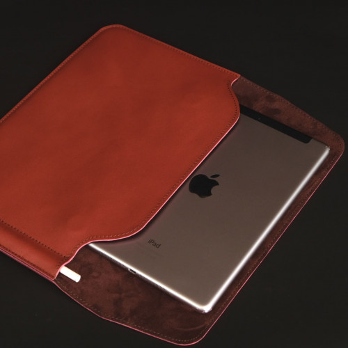 Чехол из натуральной кожи для iPad красно-оранжевый