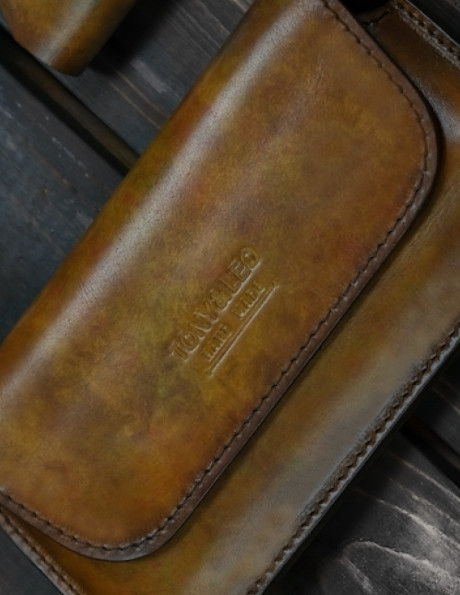 Кожаный чехол-кошелек для телефона Double Crast Amber