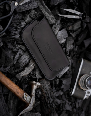 Кожаный чехол-кошелек для телефона Double Crast Black
