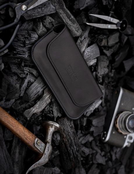 Кожаный чехол-кошелек для телефона Double Crast Black