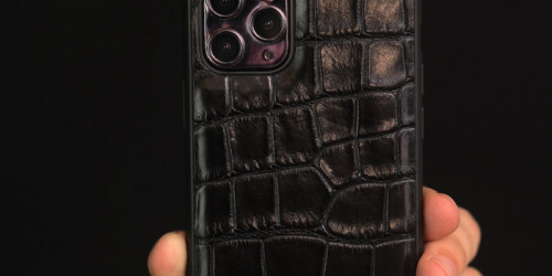 Чехол-накладка для телефона из кожи крокодила